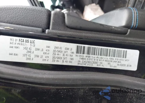 2018 Jeep Grand Cherokee Upland 4X4 из США, поврежденный, VIN 1C4RJFAG9JC393967